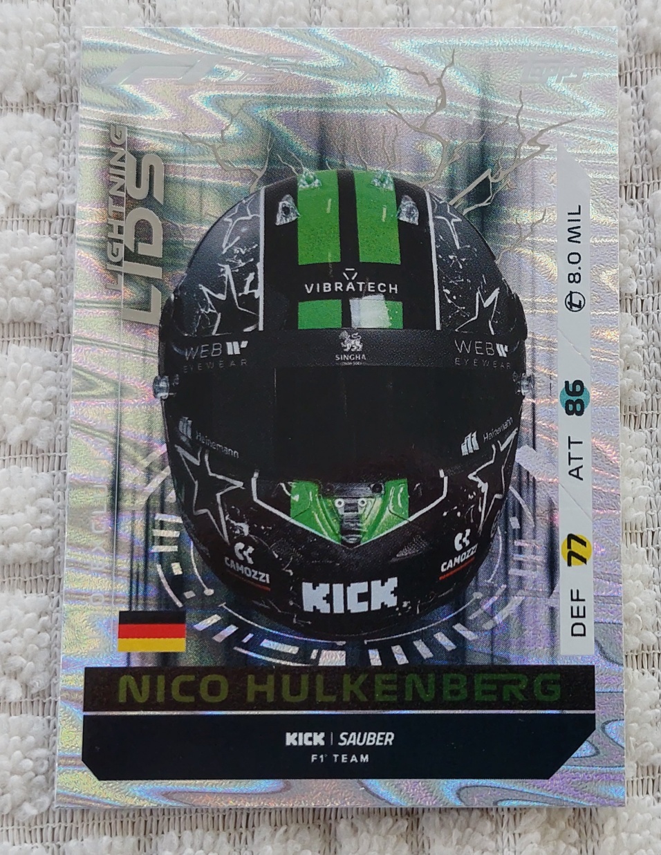 LIGHTNING-LIDS HULKENBERG Topps F1 Turbo Attax 2025 Lightning Lids Nico Hulkenberg Trading Card LL10